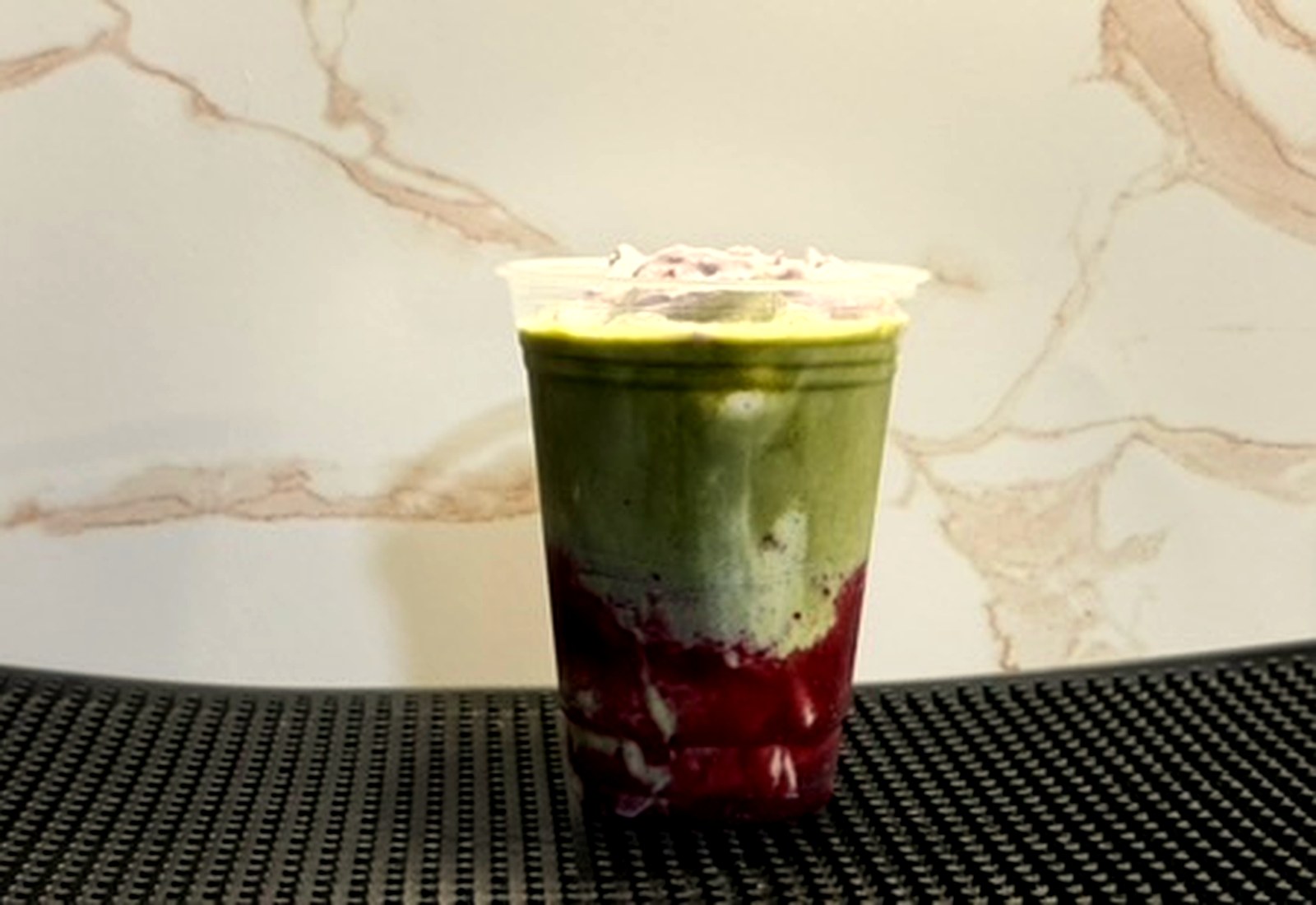 Berry matcha drink