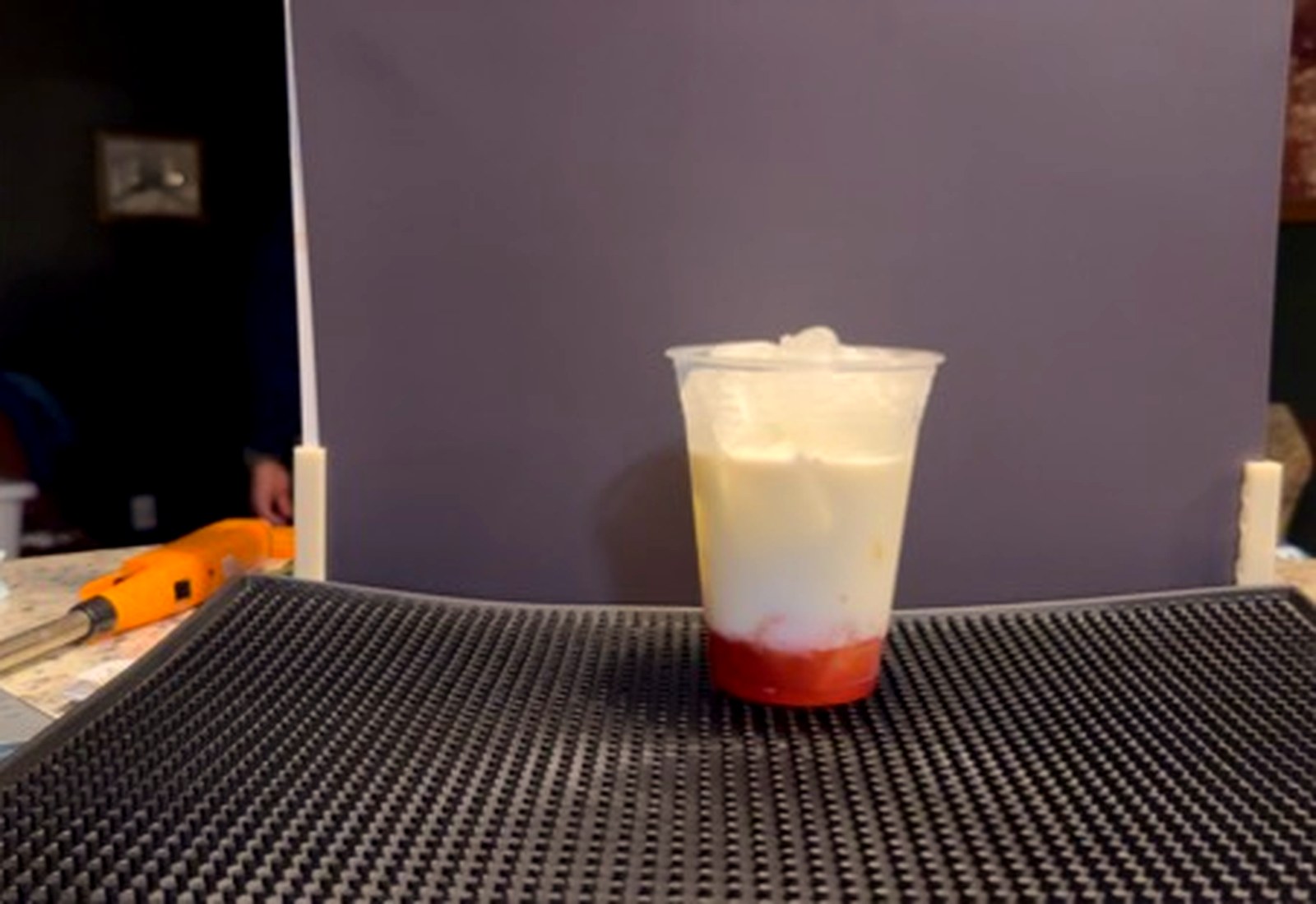Strawberry matcha specialty drink